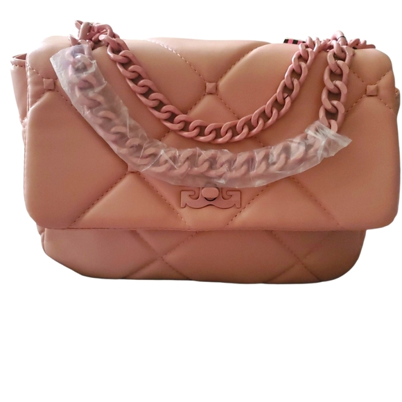 Elegant Pink Quilted Shoulder Bag - Picture 1 of 6